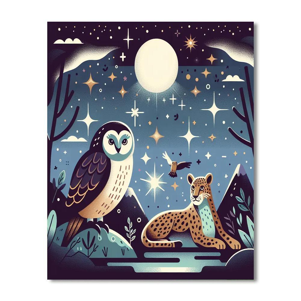 Moonlit Safari Expedition Paint By Number