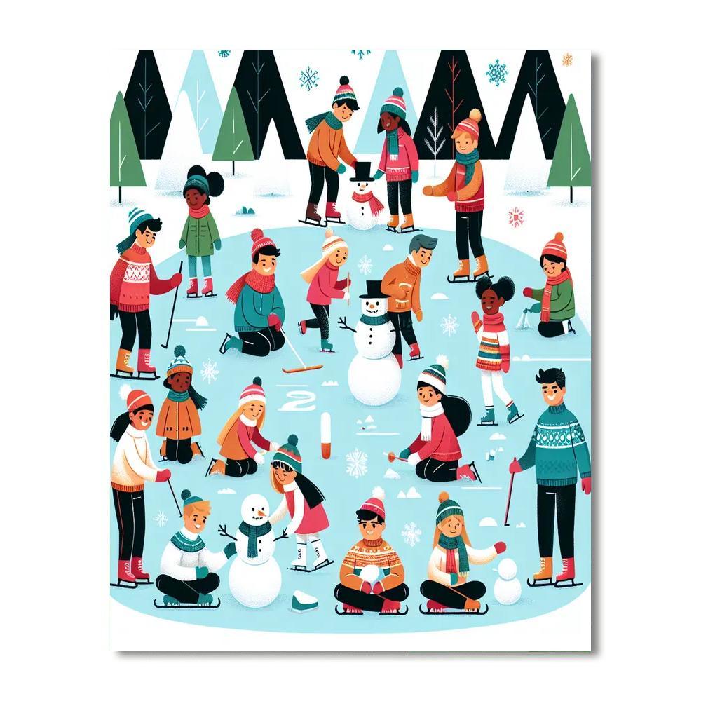 Exciting Winter Wonderland Painting By Numbers Kit