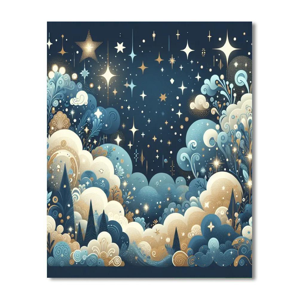 Enchanted Starry Night Paint By Color