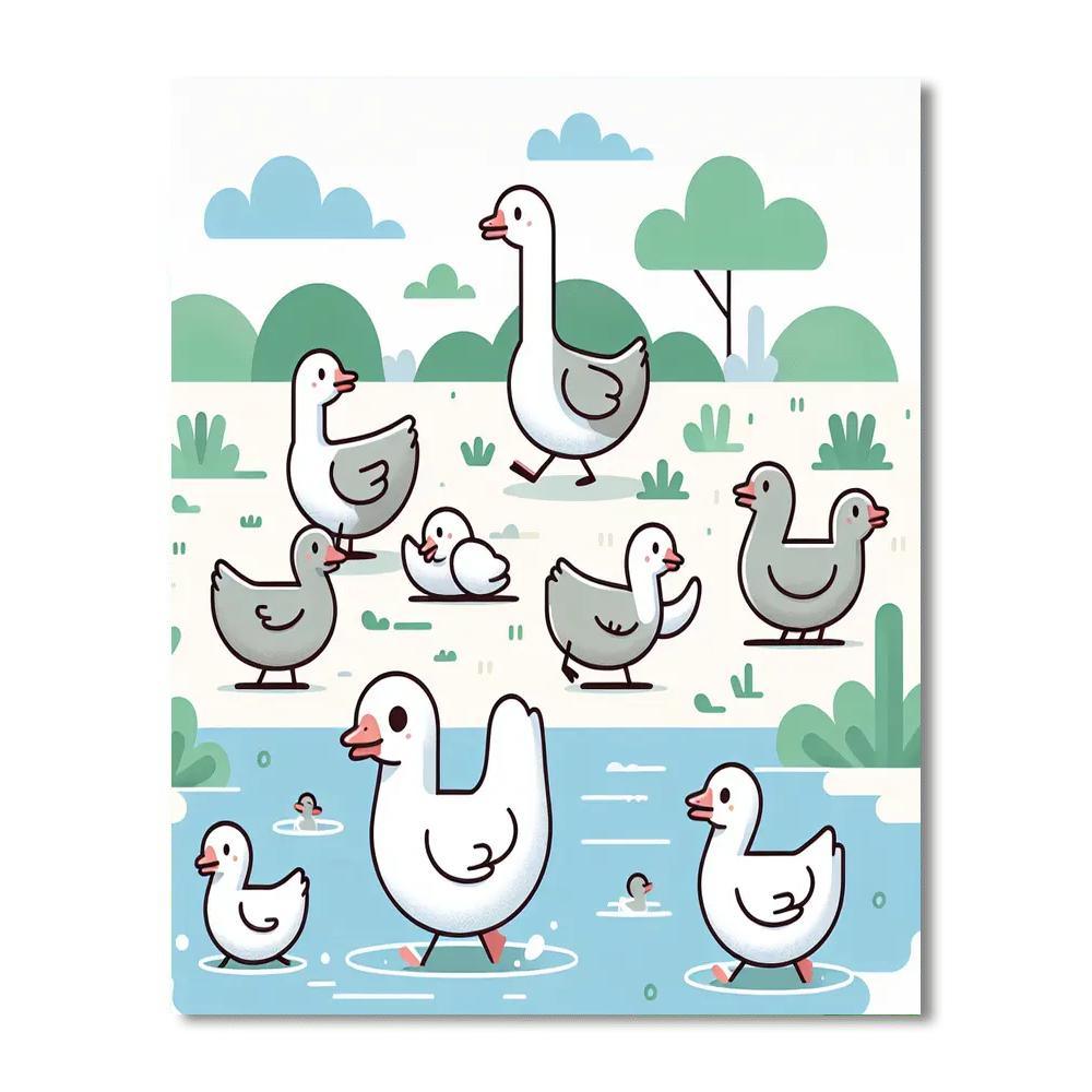 Giggling Goose Gang Number Painting