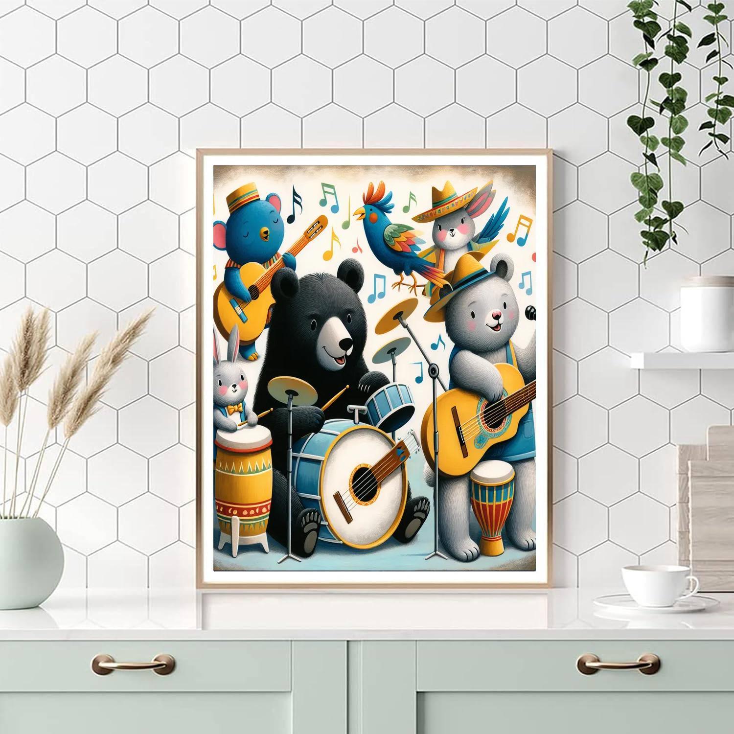 Whimsical Animal Band Paint By Numbers Art