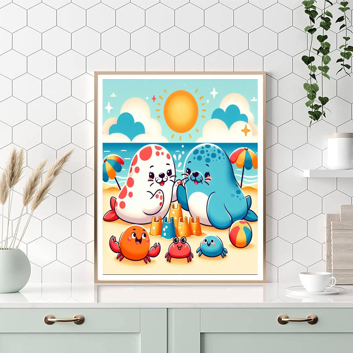 Bouncy Beach Party Paint By Numbers