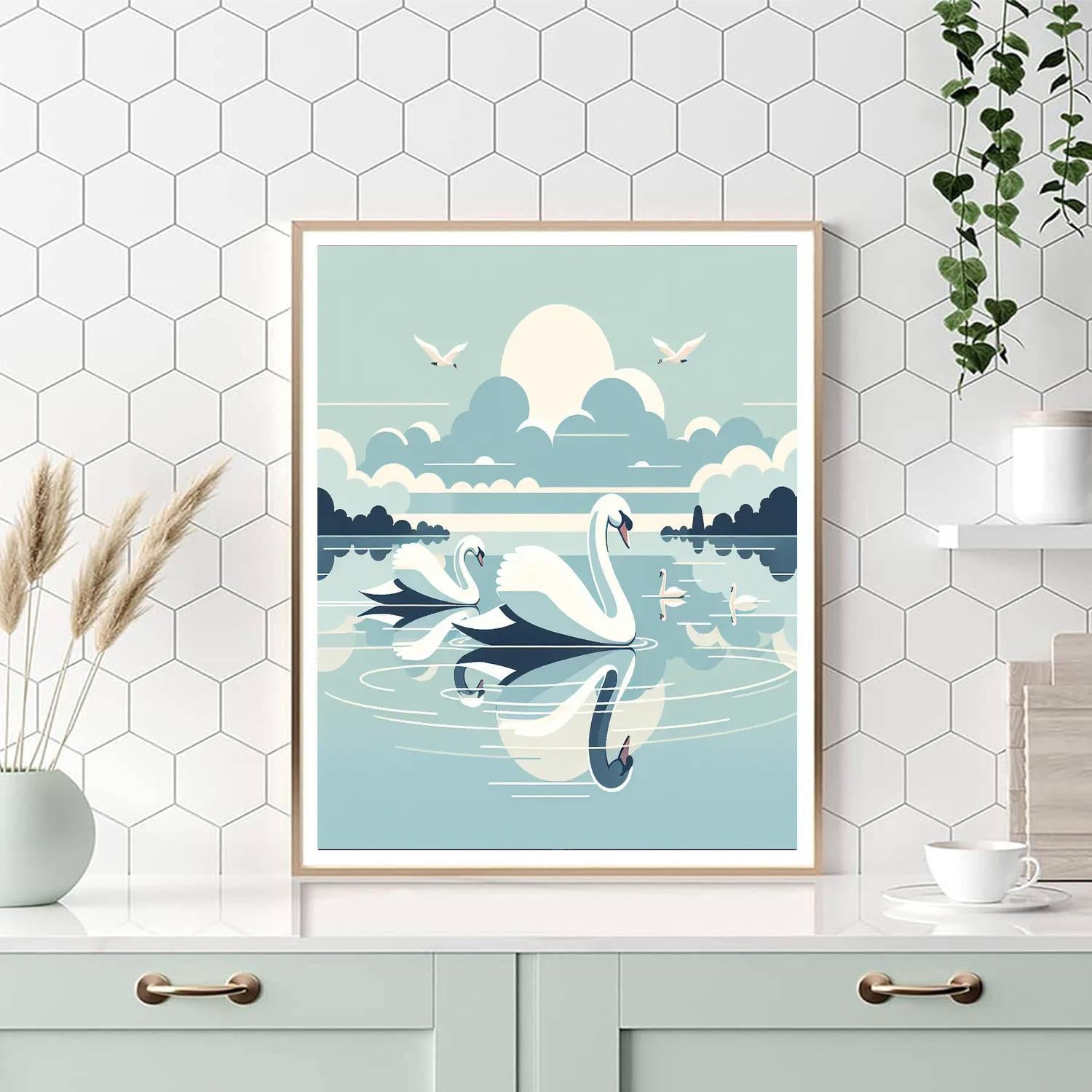 Serene Swan Lake Ballet Painting By Numbers Kit
