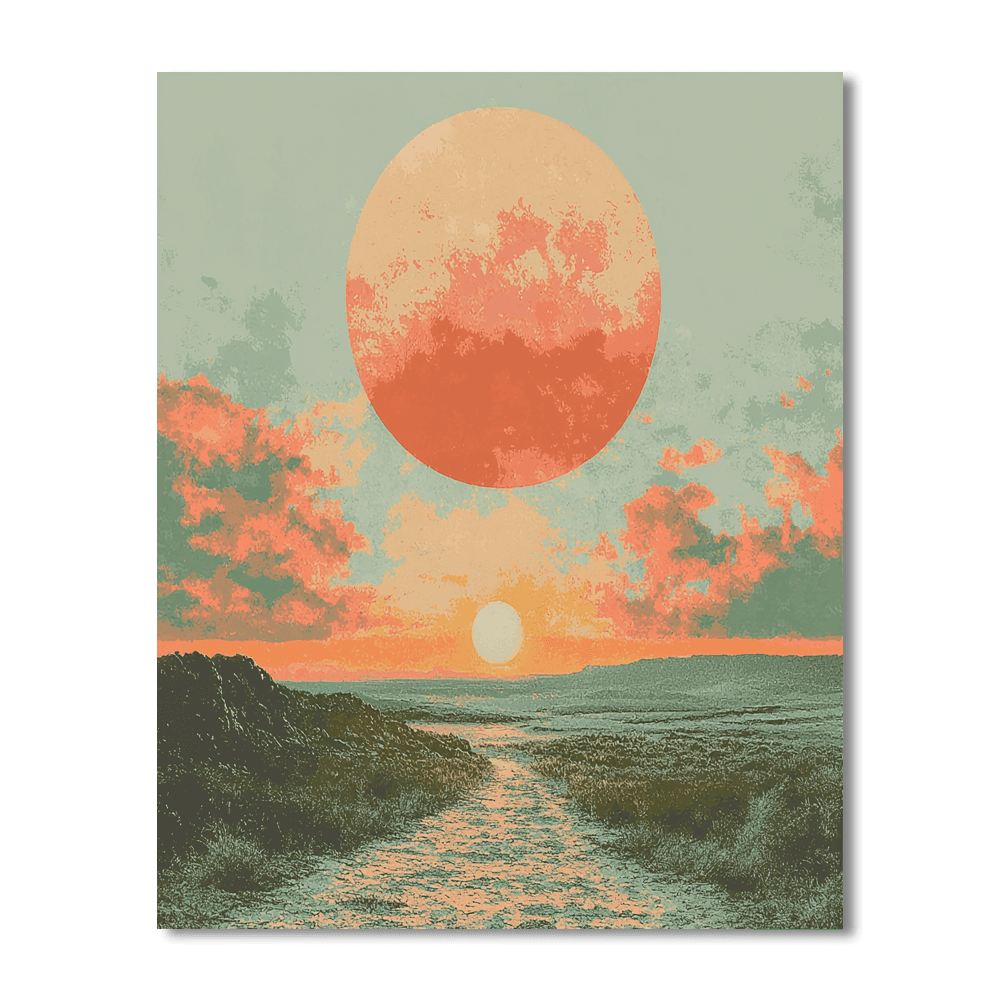 René Magritte Inspired Surrealist Sunrise  Paint By Numbers Kits