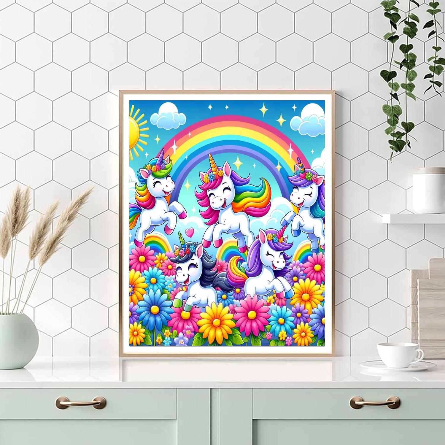 Magical Rainbow Unicorns Paint By Color
