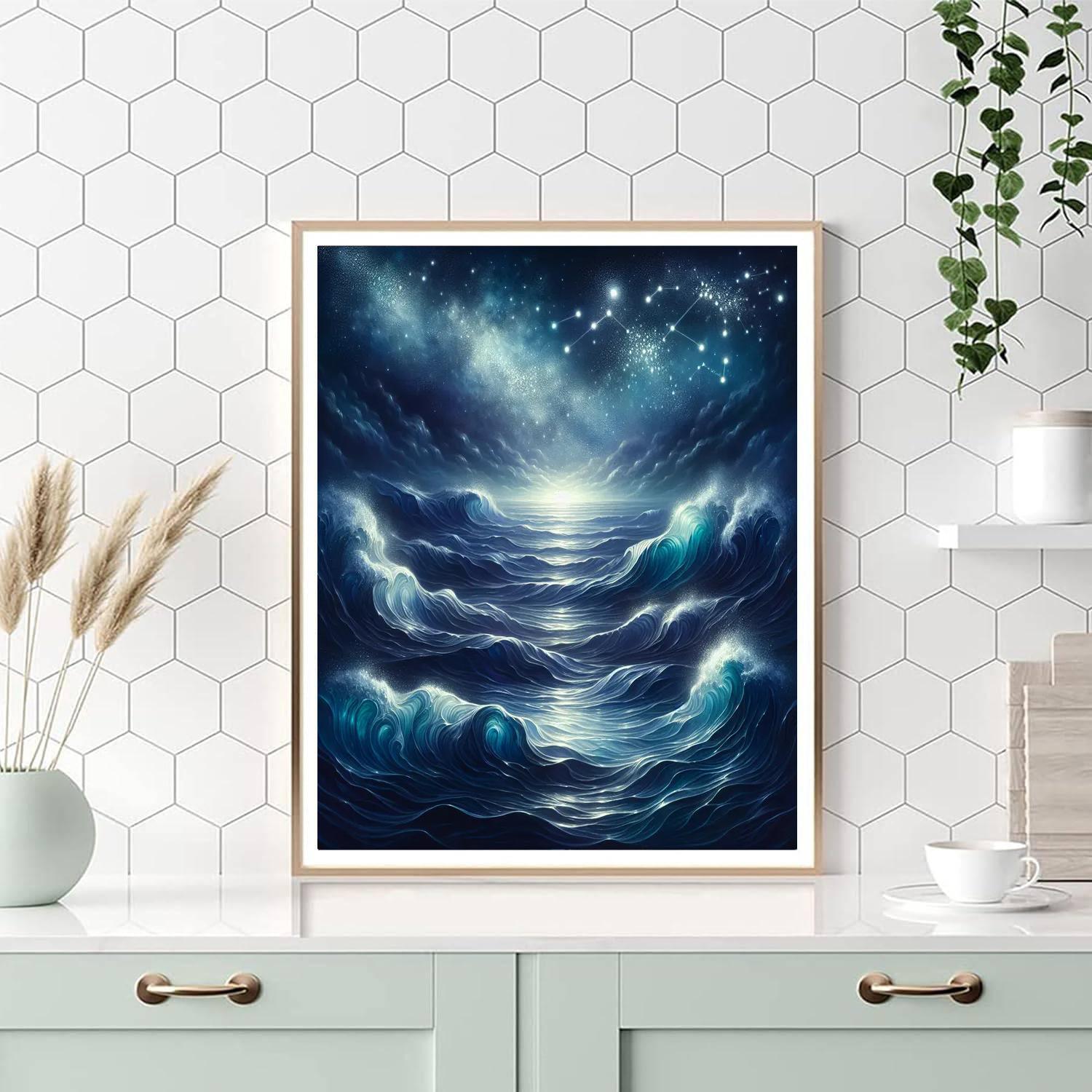 Celestial Ocean Night Paint By Numbers Kits