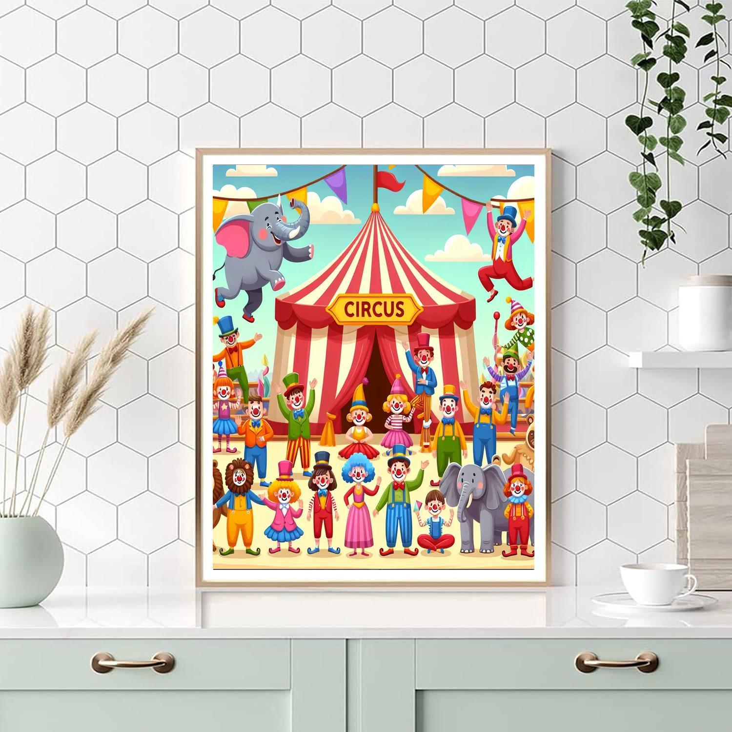 Circus Fun With Clowns And Acrobats Numbered Painting Kits