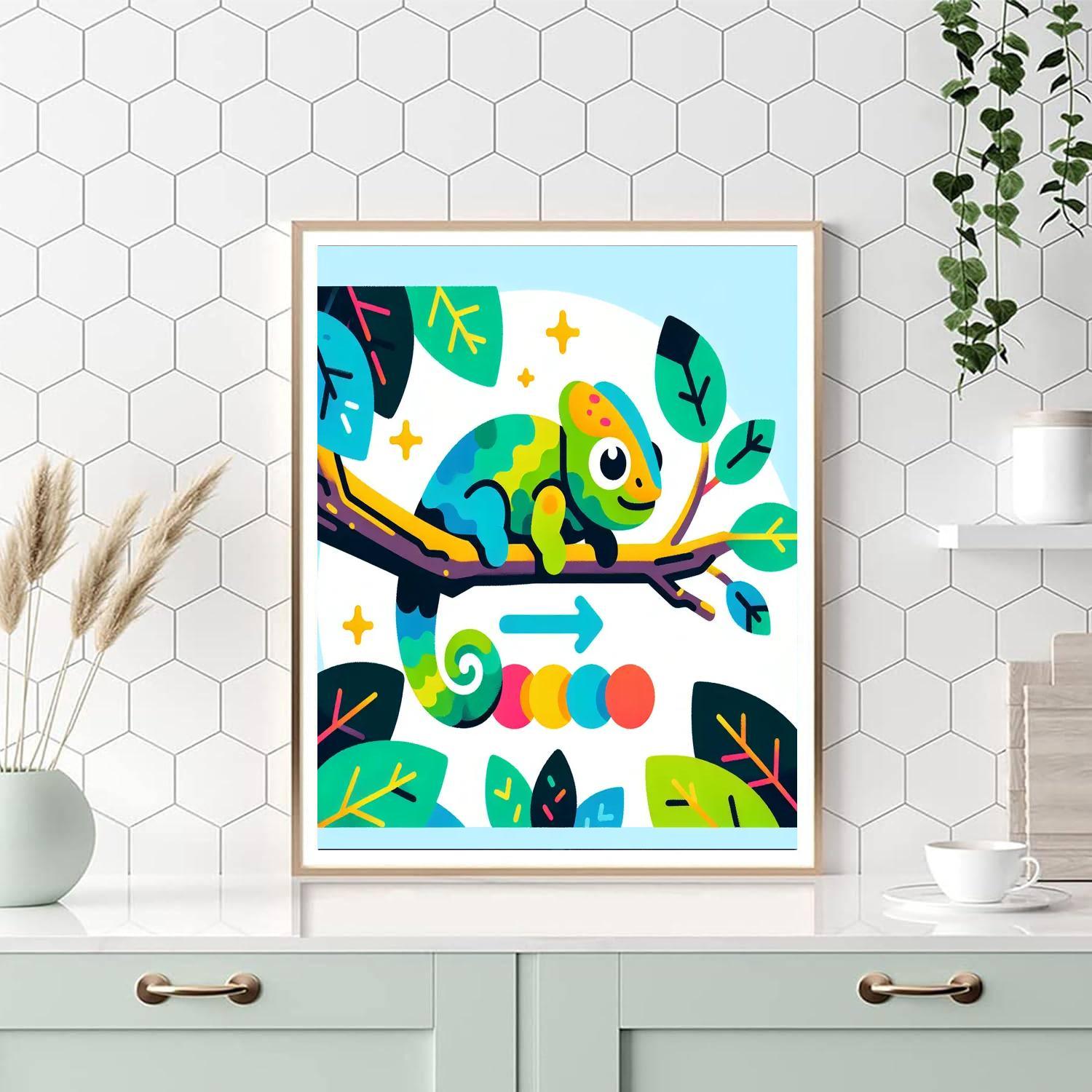Cheerful Chameleon's Color Show Painting Number Kit