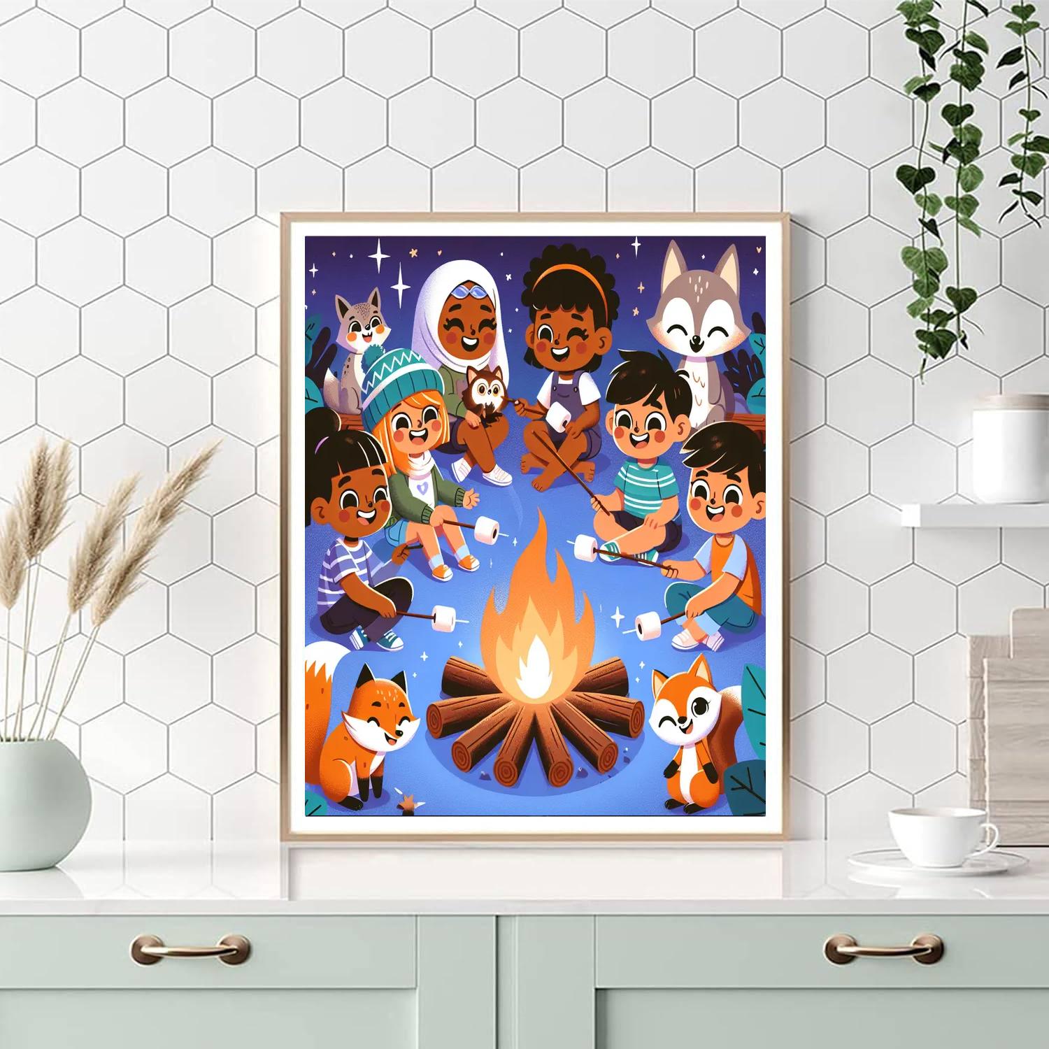 Mystical Marshmallow Campfire Paint By Color