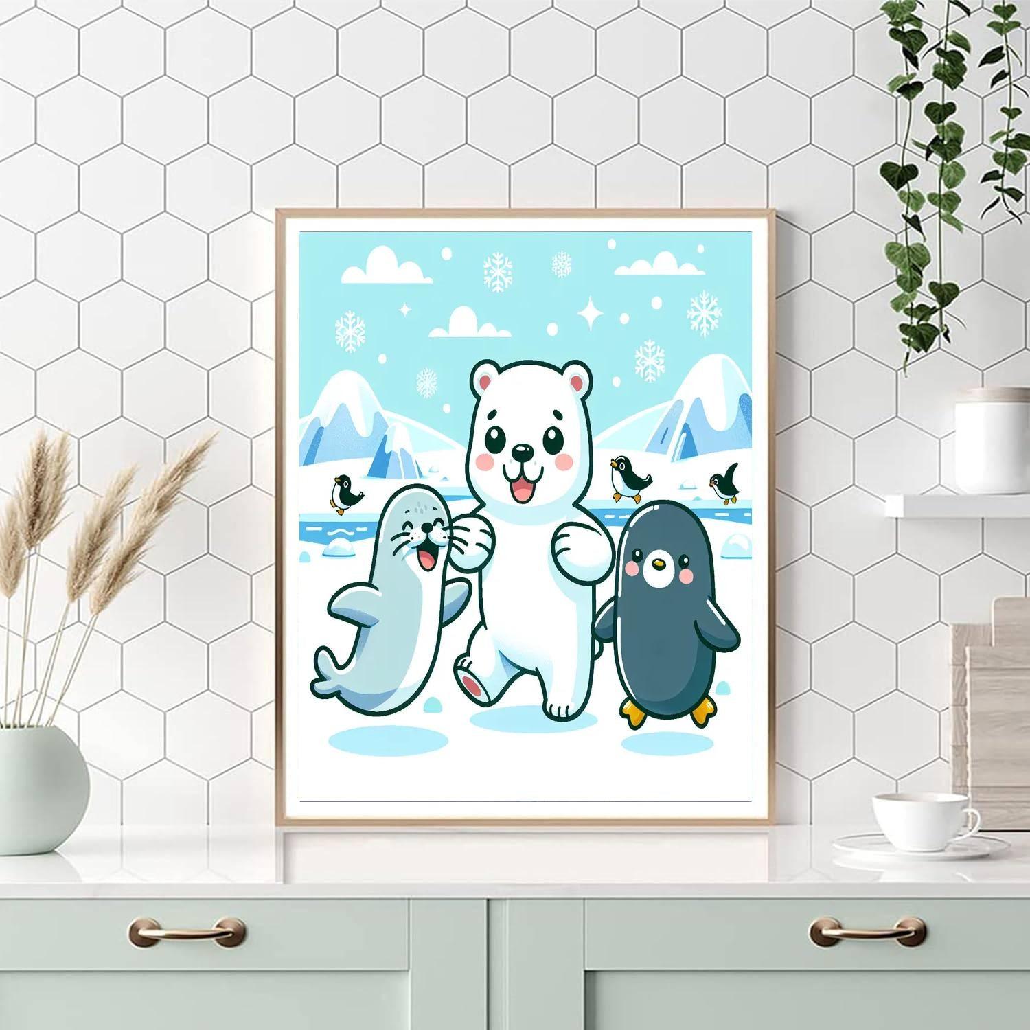 Curious Arctic Friends Paint By Numbers Art