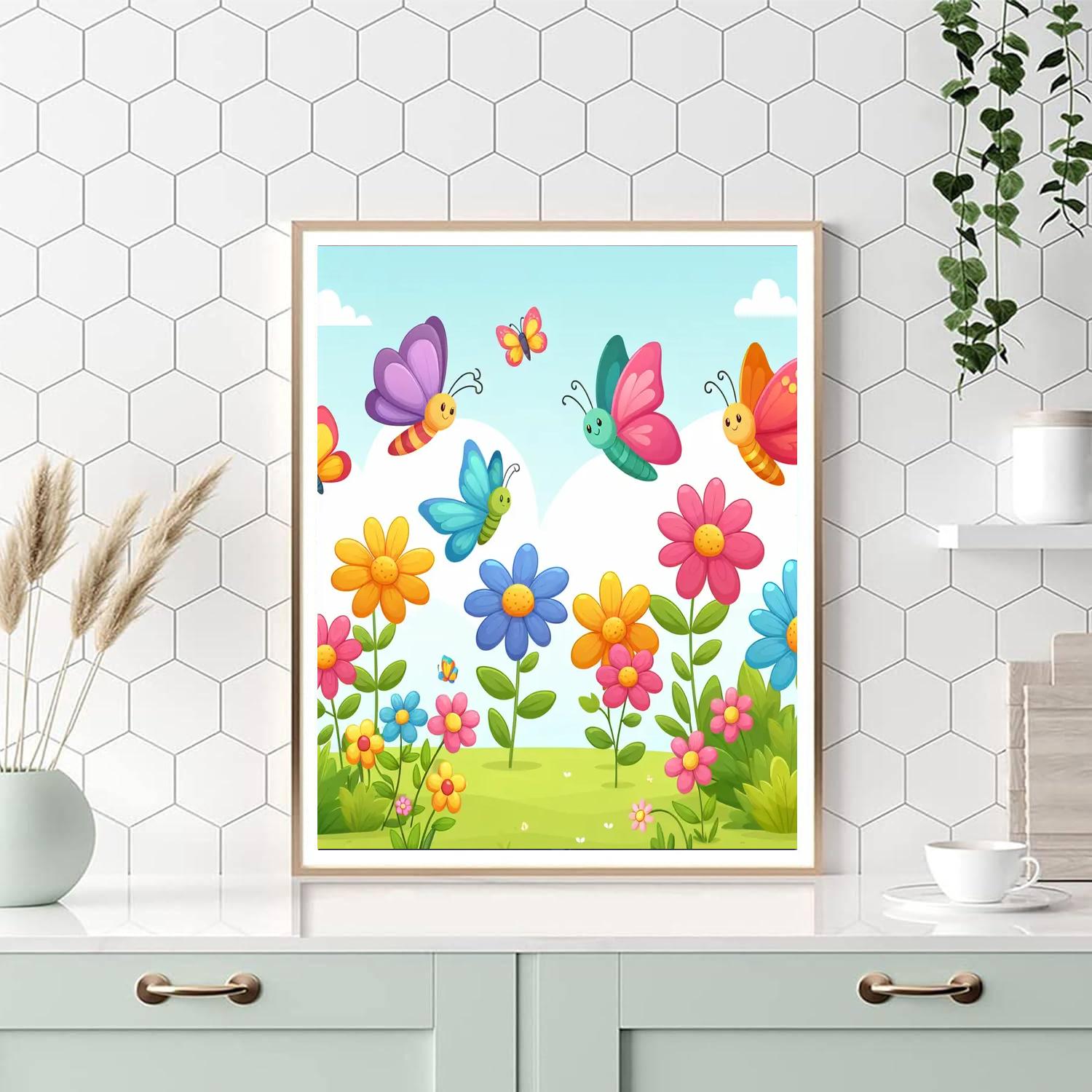 Butterfly Harmony Haven Painting By Numbers Kit