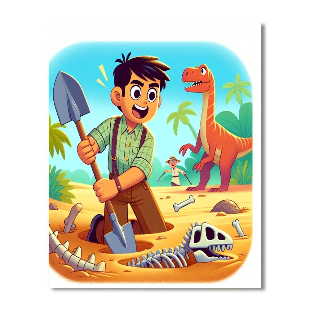 Daring Dinosaur Dig Number Painting