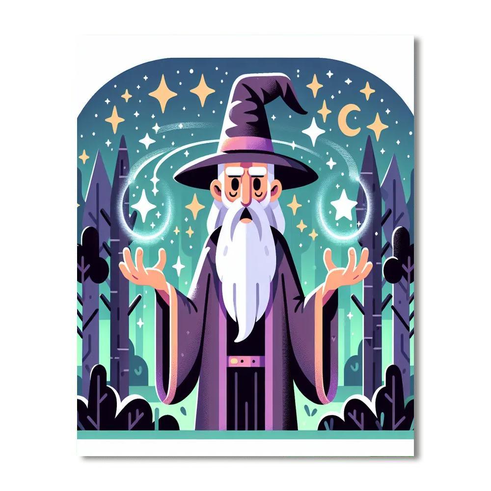Wise Wizard In Enchanted Forest DIY Paint By Numbers