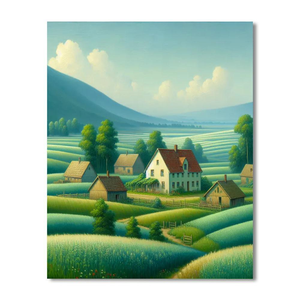 Pastoral Hillside Retreat Paint By Color