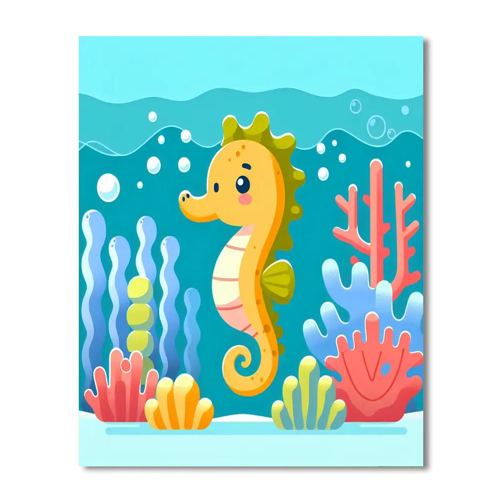 Serene Seahorses Numbered Painting Kits