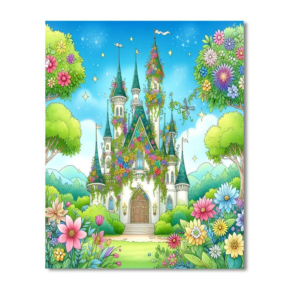 Colorful Fairytale Castle Paint By Numbers Art