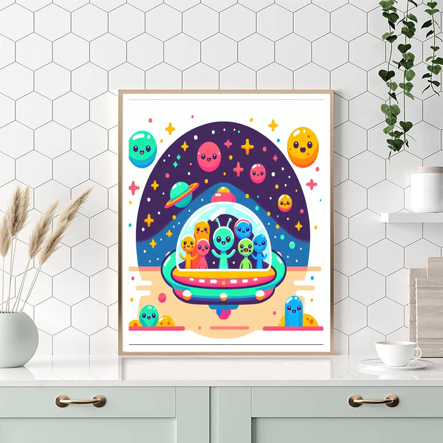 Alien Encounter Fun DIY Paint By Numbers