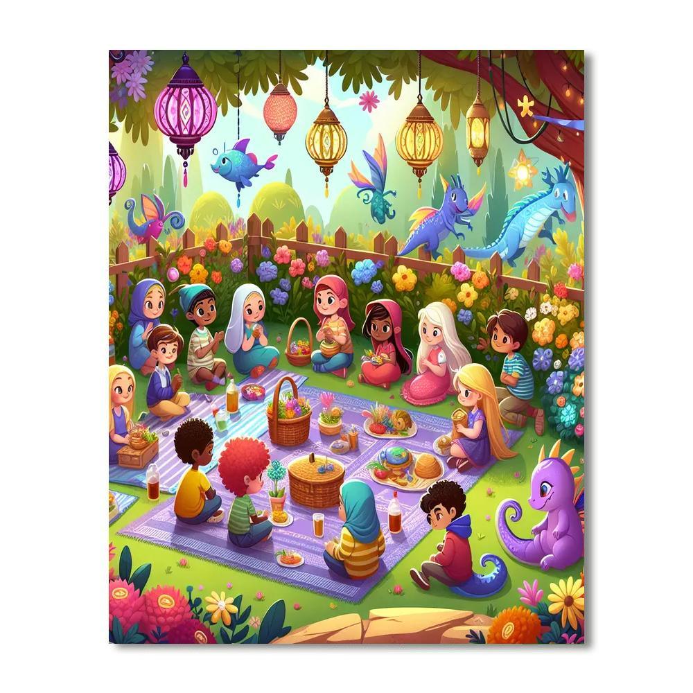 Mystical Garden Gathering Painting Number Kit