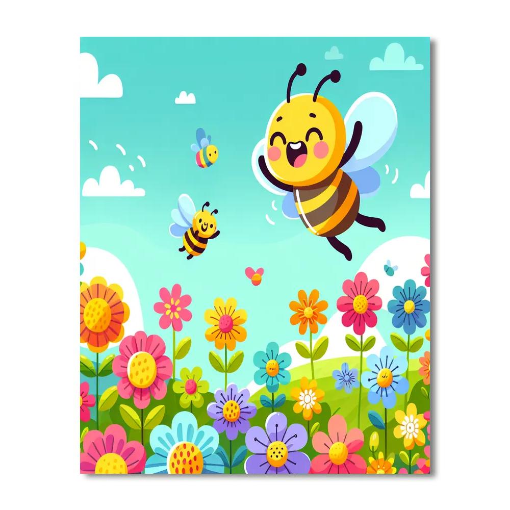Busy Bee In Blooming Meadow Painting Number Kit