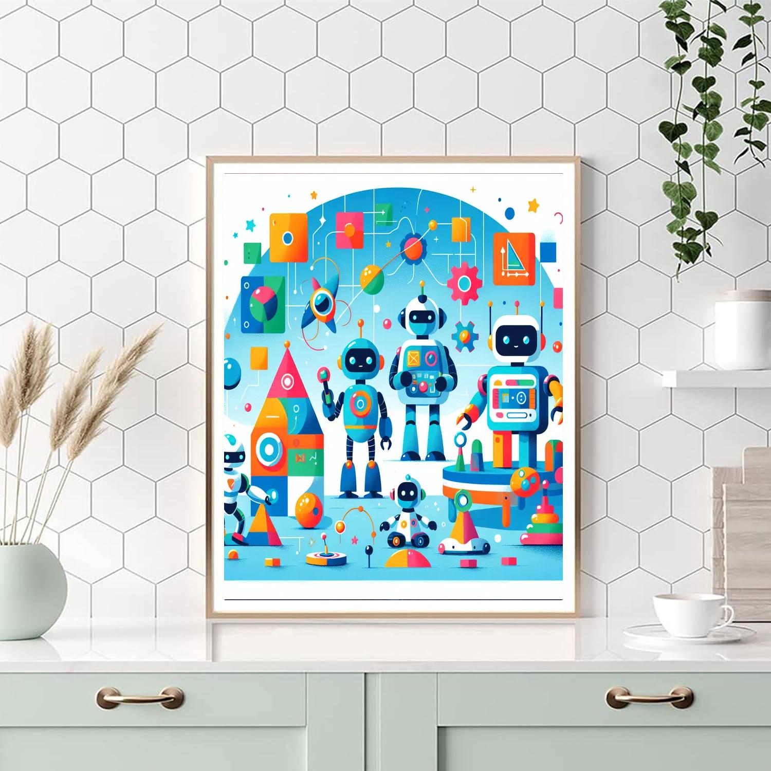 Robot Playtime DIY Paint By Numbers