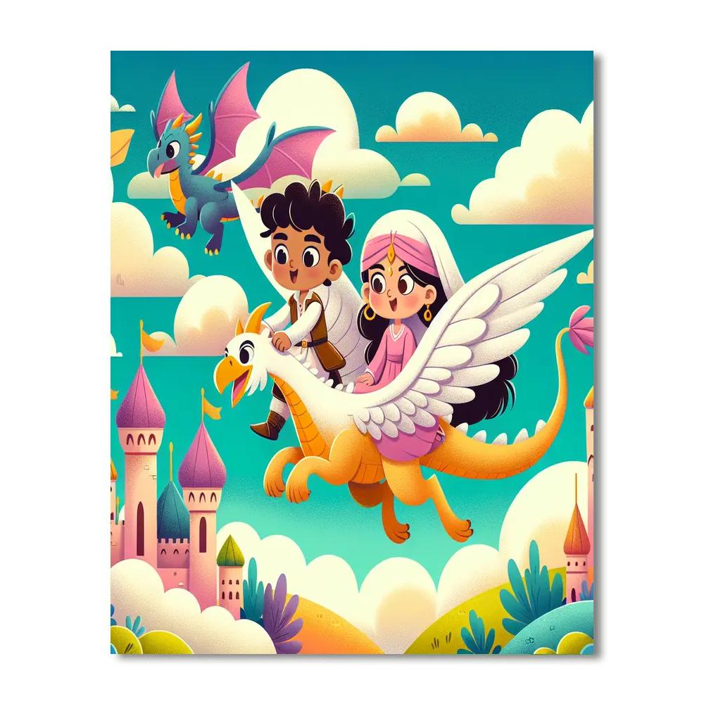 Fairytale Flight Number Painting