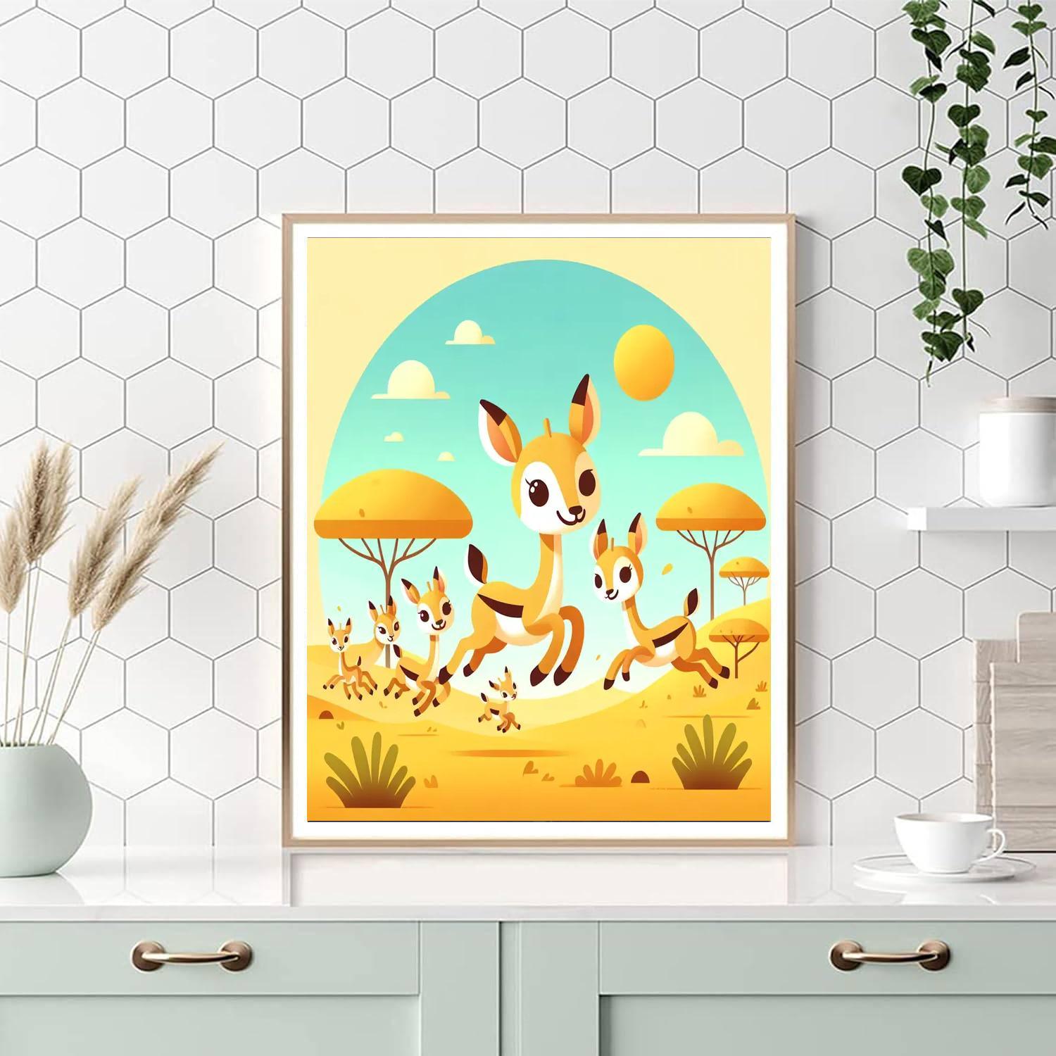 Gallivanting Gazelles Number Painting