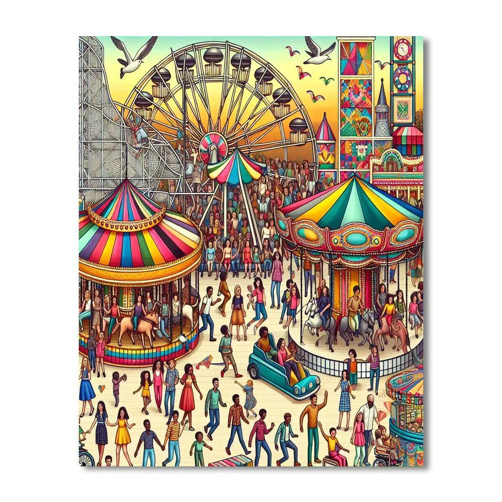 Dynamic Carnival Extravaganza Numbered Painting Kits