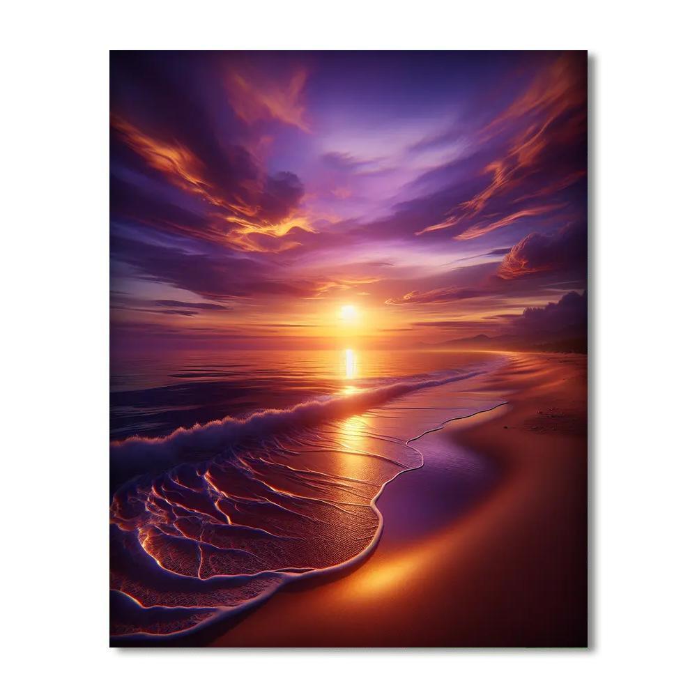Soothing Beach Sunset Painting Number Kit