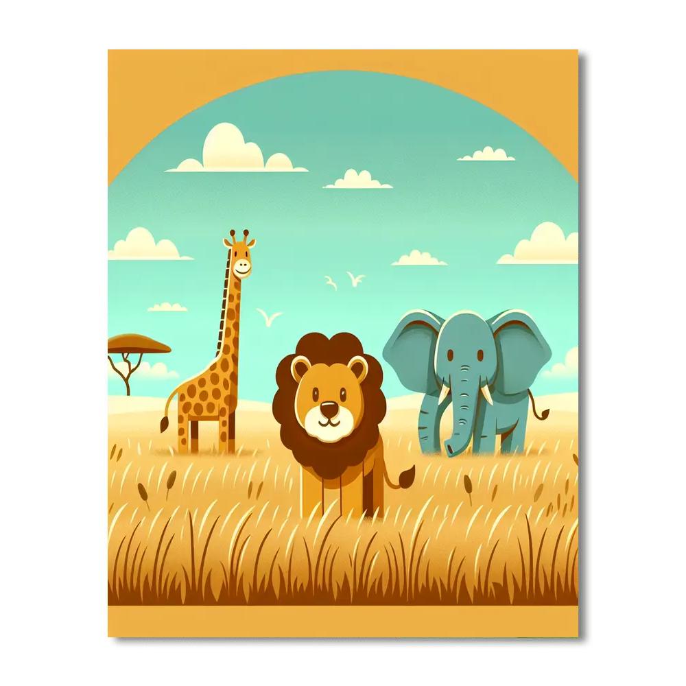 Safari Of The Animal Kingdom Paint By Number