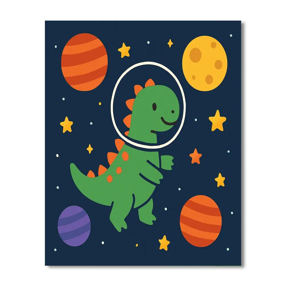 Outer Space Dino Adventure Paint By Numbers
