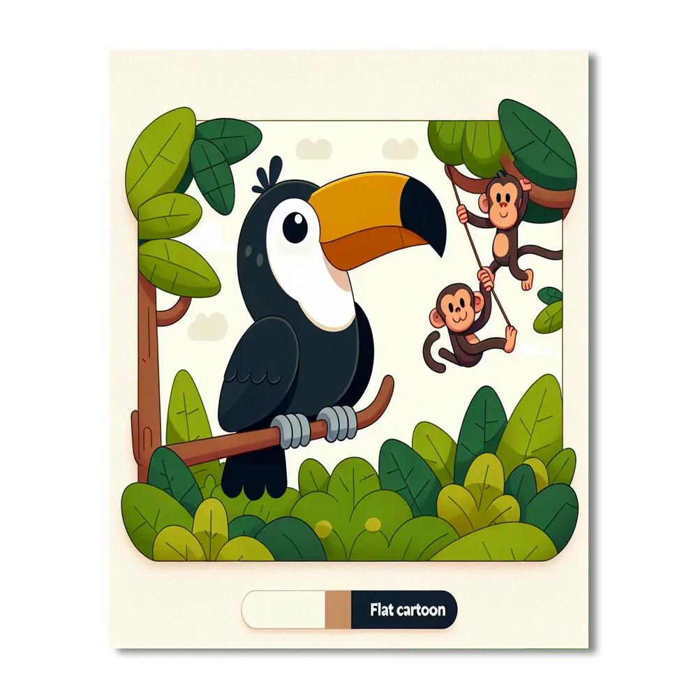 Colorful Jungle Animals Paint By Number