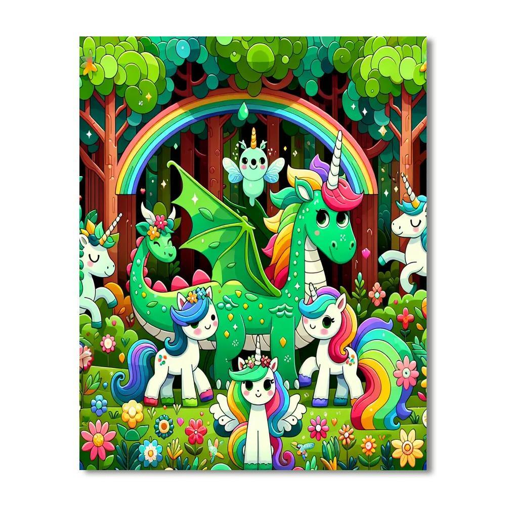Fantasy Adventure With Magical Creatures Painting By Numbers Kit