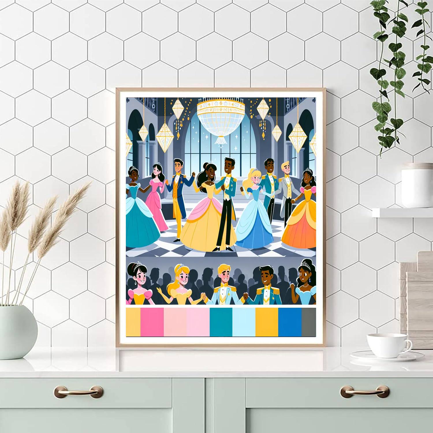 The Princess's Enchanted Ball DIY Paint By Numbers