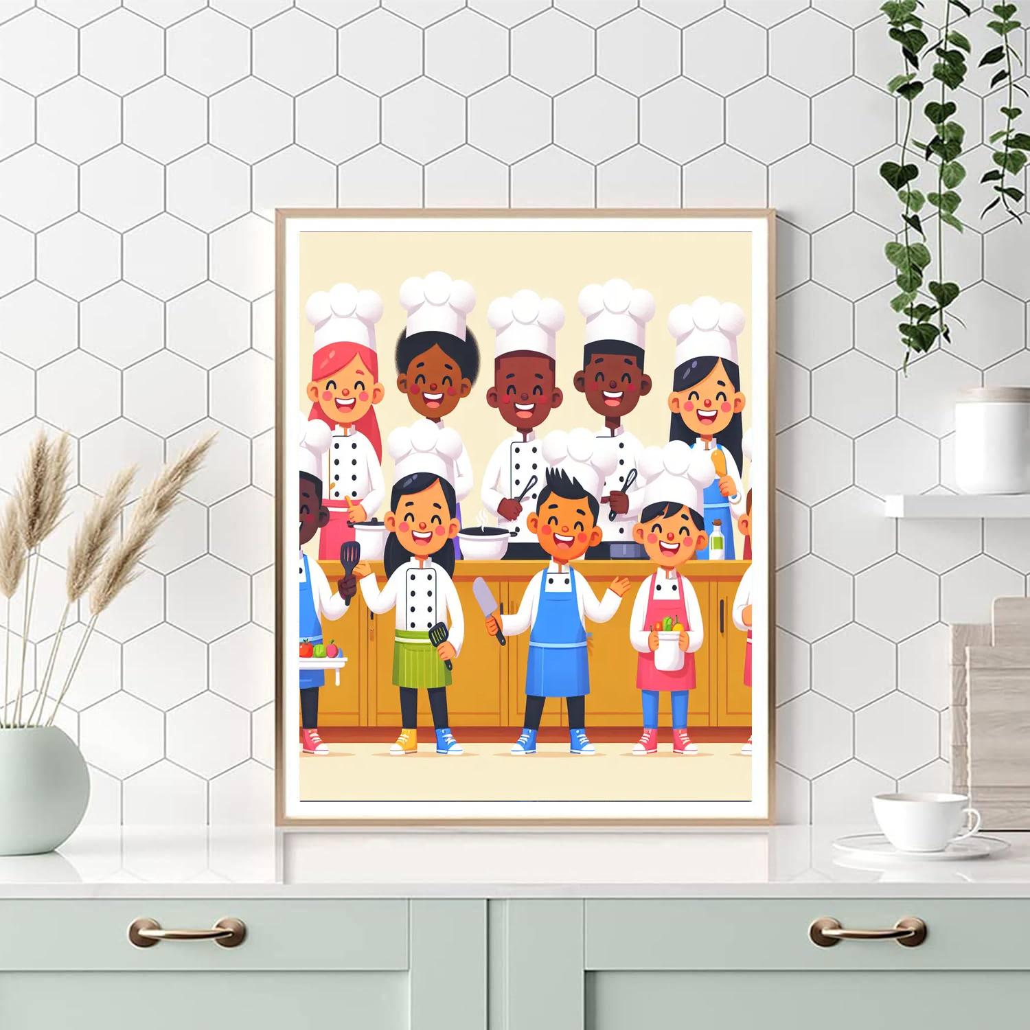 Celebratory Chefs In The Kitchen Painting Number Kit