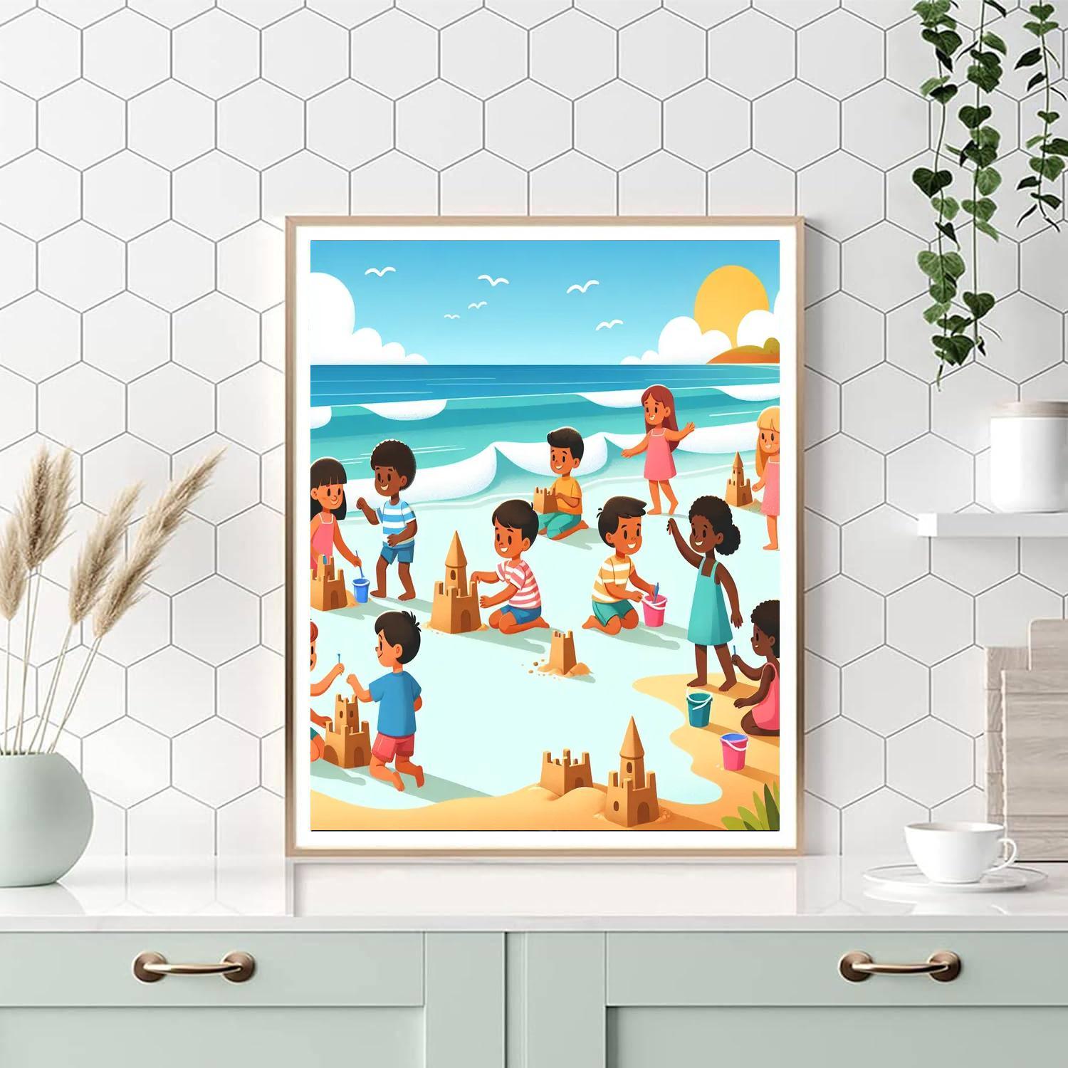 Seaside Sandcastle Fun Number Painting