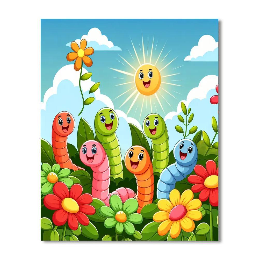 Whimsical Worms Numbered Painting Kits