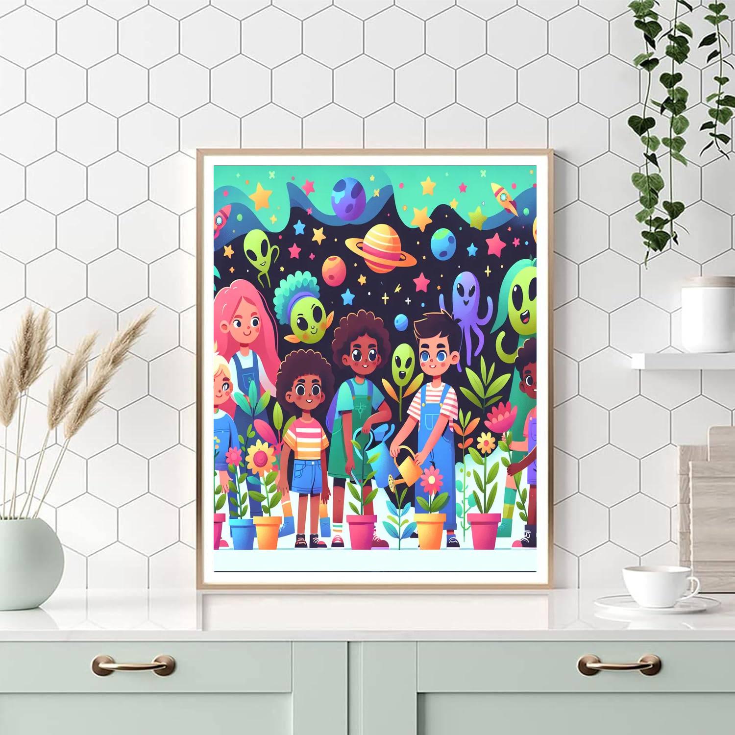 Intergalactic Gardening Gala Number Painting