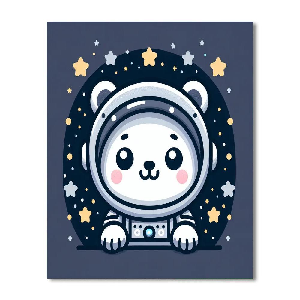 Cheerful Astronaut Bear DIY Paint By Numbers