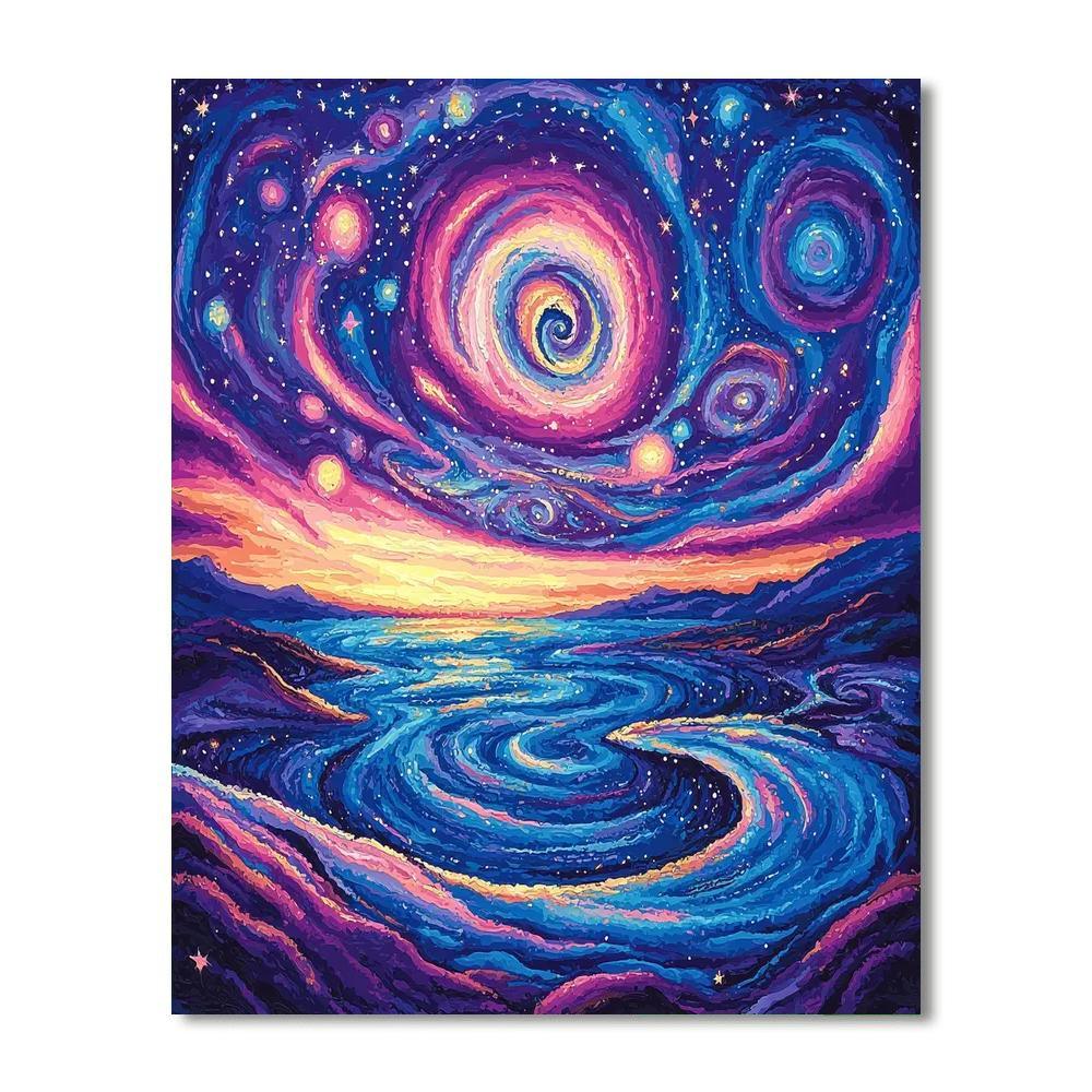 Salvador Dalí Inspired Vibrant Cosmos  Paint By Numbers
