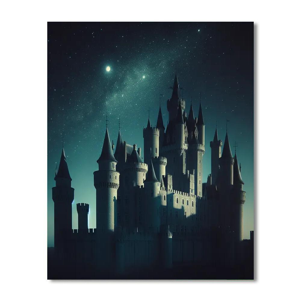 Enchanted Castle Under Moonlight Paint By Numbers Kits