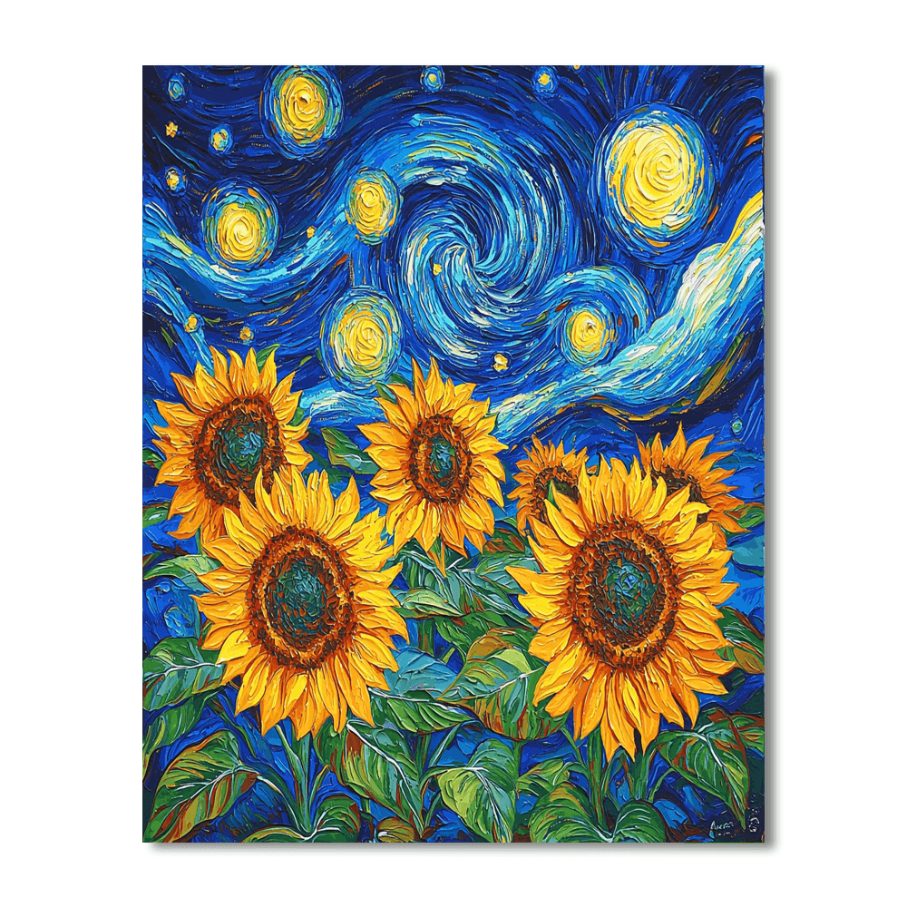 Vincent Van Gogh Inspired Luminous Solar Blooms  Paint By Numbers Kits