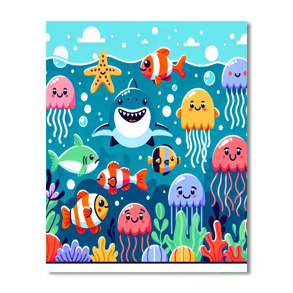 Adventure At The Aquarium Paint By Numbers Art