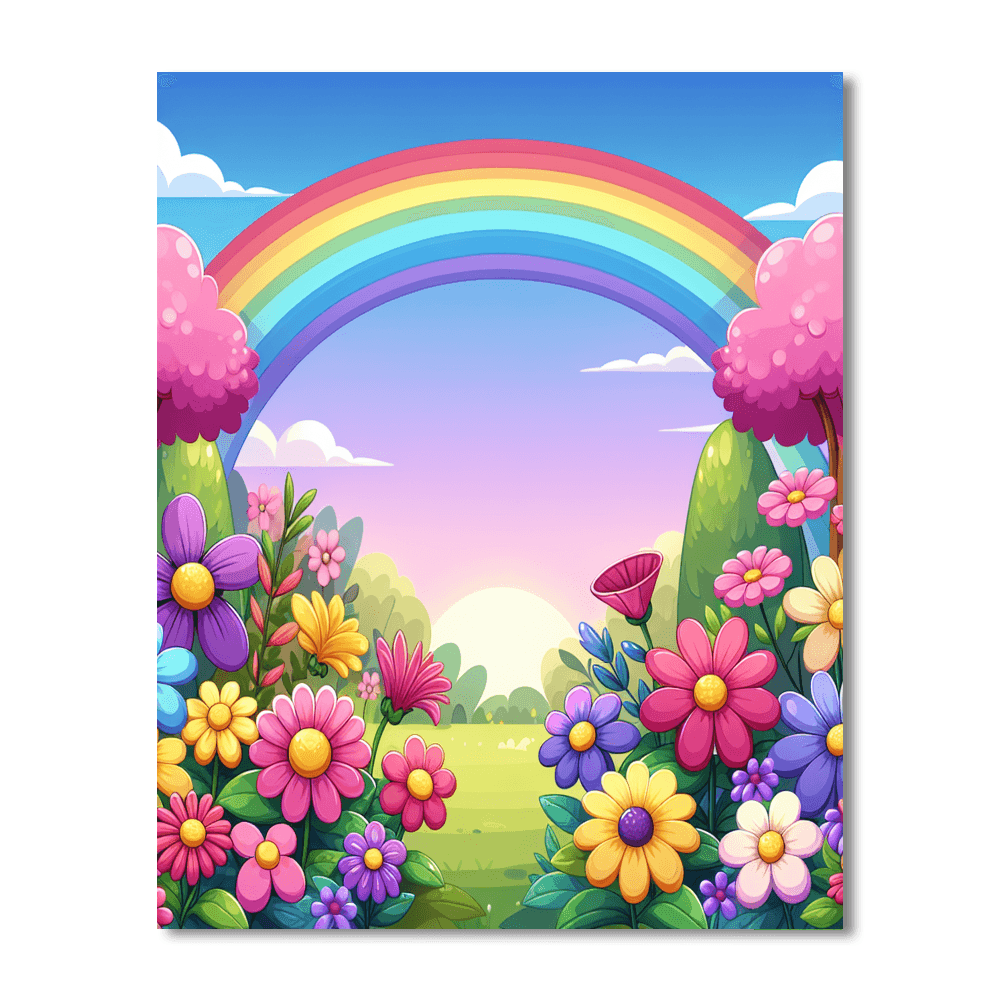 Brilliant Rainbow Garden DIY Paint By Numbers