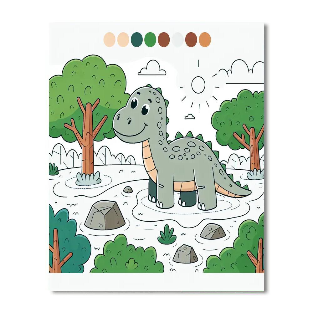 Explorer Dino Journey Paint By Numbers Art