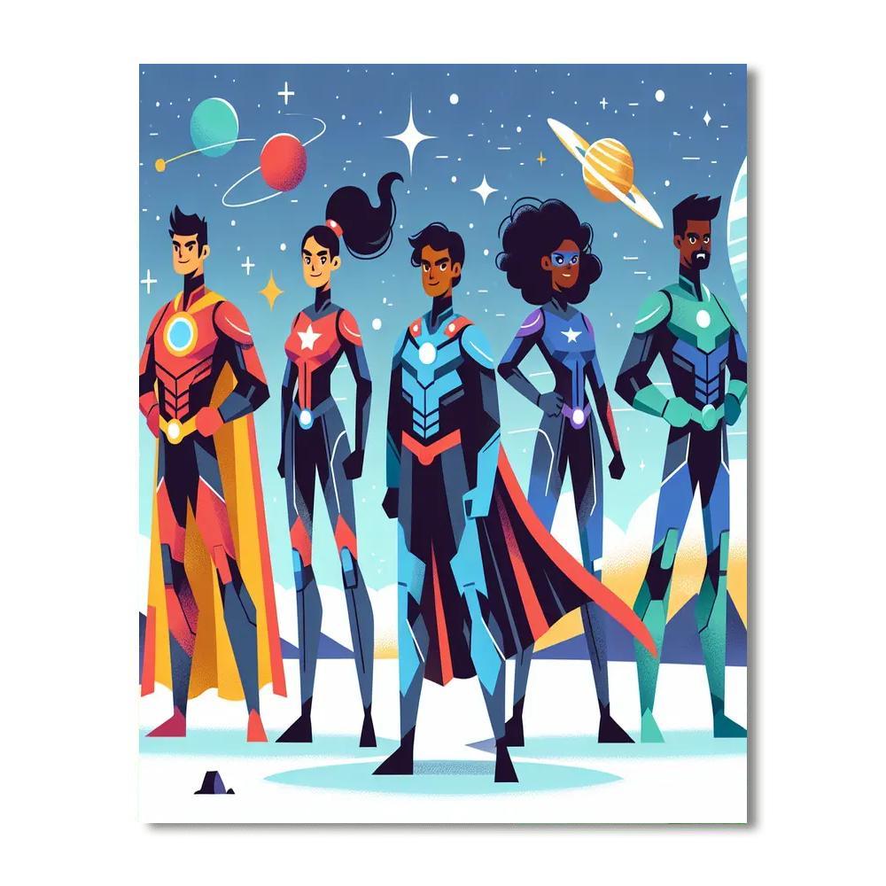 Galaxy Superhero Team Numbered Painting Kits