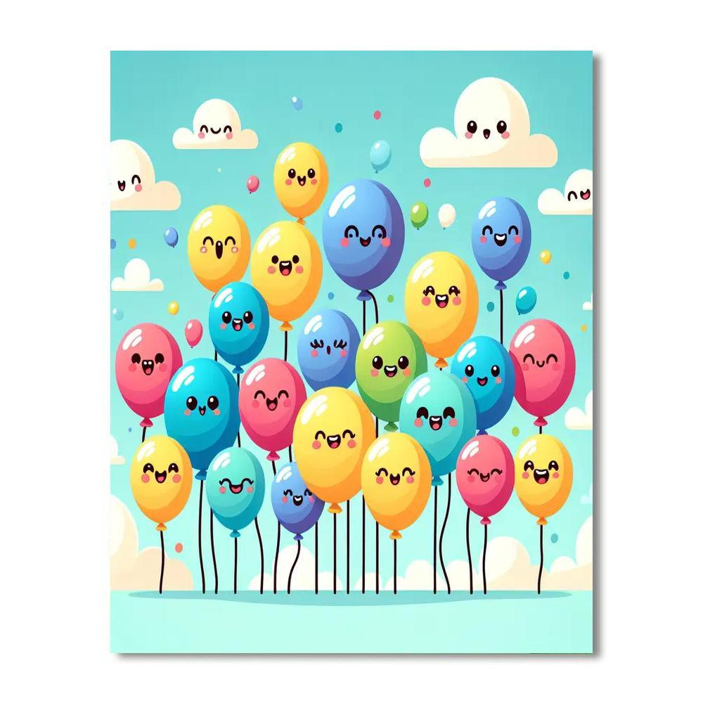 Bright Balloon Buddies Number Painting