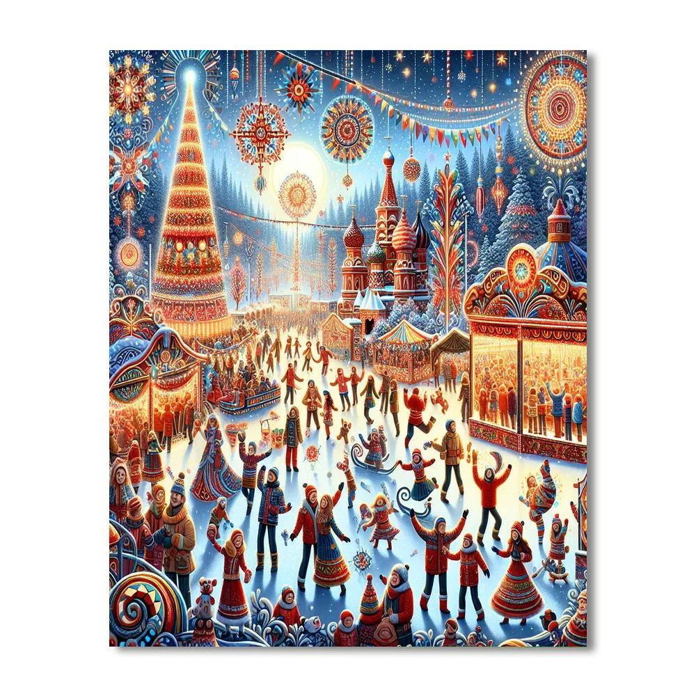 Joyful Winter Festival Numbered Painting Kits