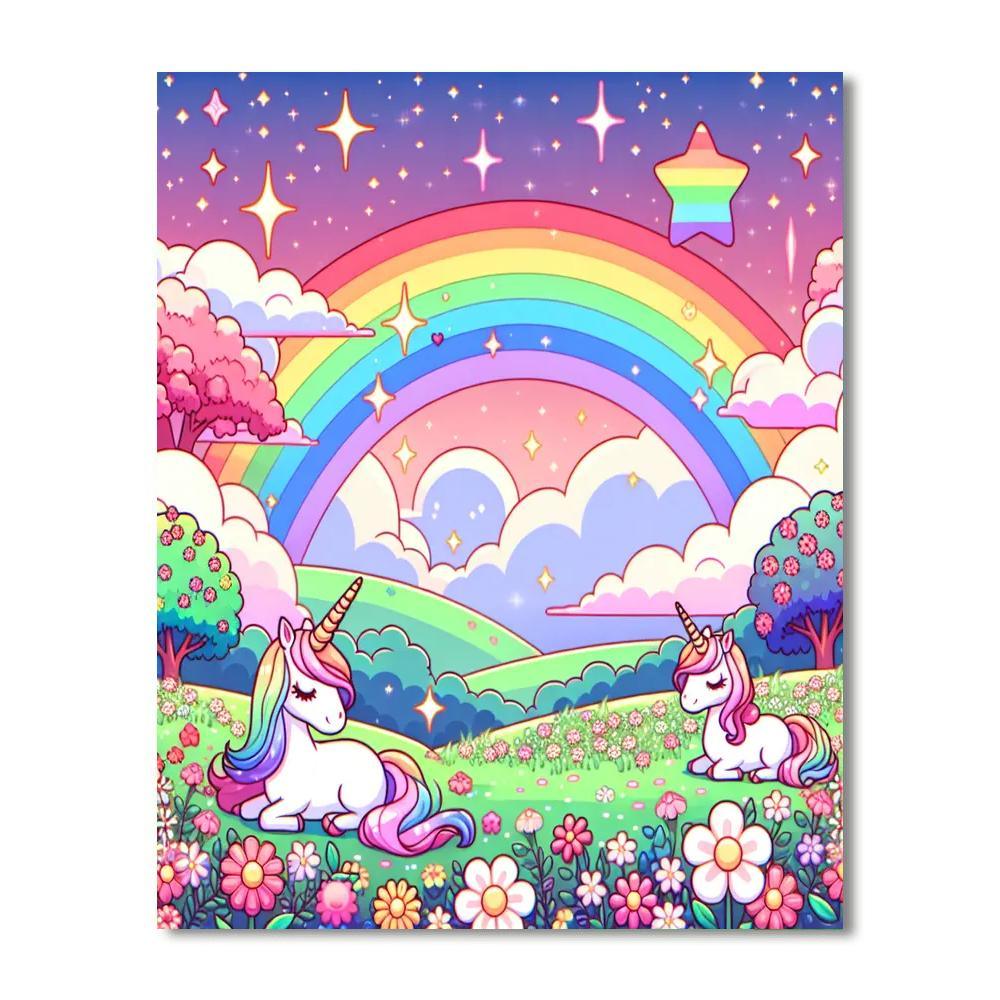 Enchanted Unicorn Fields Paint By Numbers