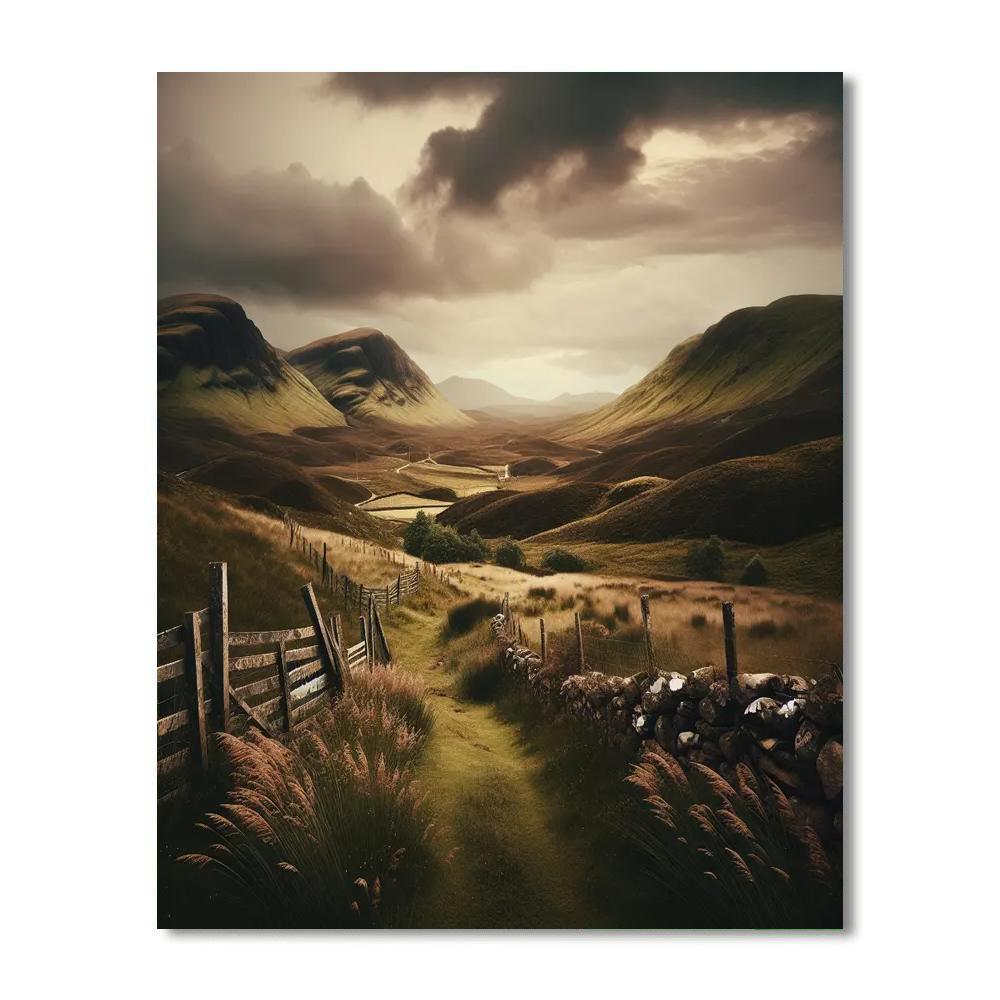 Charming Scottish Highlands Painting Number Kit