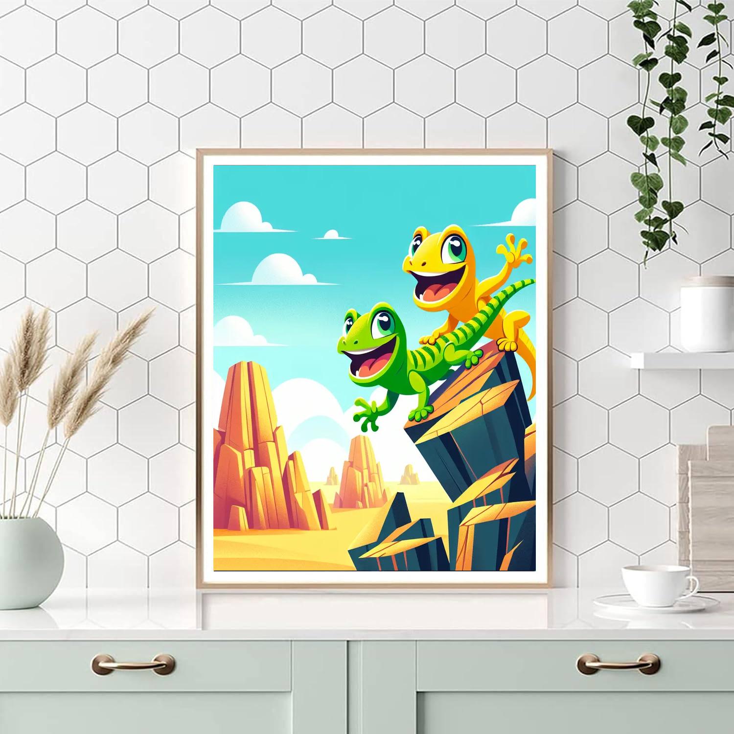 Giggling Geckos Paint By Numbers Art